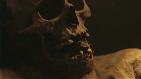 Mummy with skull Stock Footage 10571117