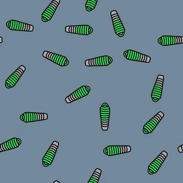 Mummy sleeping bag vector seamless pattern Stock Illustration