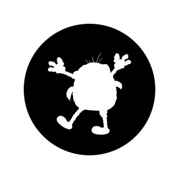 Mummy - vector logo icon for web. white on black. Minimalistic cartoon style. Stock Illustration