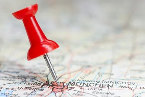 Munchen, Germany pin on map Stock Photos