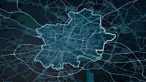 Munchen Munich Germany Digital Map Highlight 4K Stock Footage 340004538
