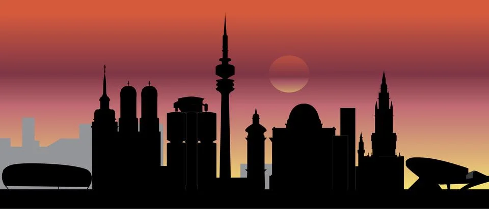Munchen skyline Stock Illustration