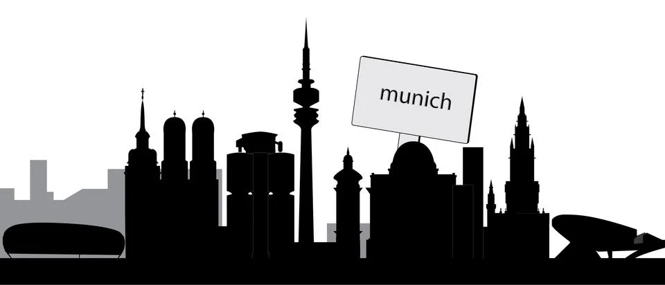 Munchen skyline Ilustración de archivo