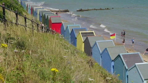 Mundesley Beach huts Stock Footage 313408300