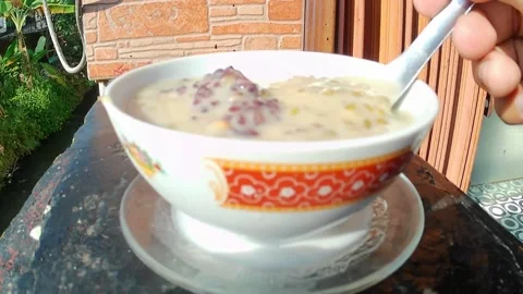 Mung bean porridge Stock Footage 242524825