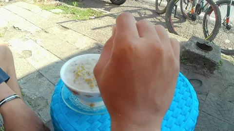 Mung bean porridge Stock Footage 242528270