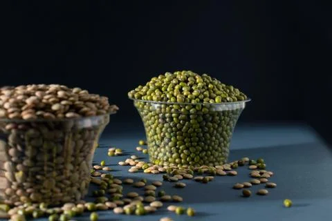 Mung bean side view Stock Photos