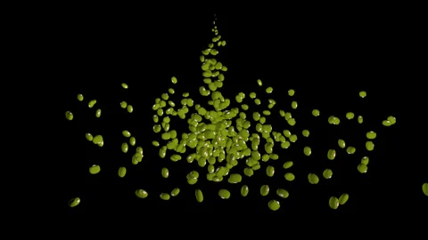 Mung beans falling animation Stock Footage 279256152