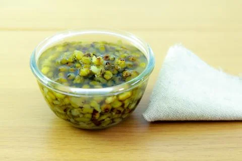 Mung beans in light syrup Stock Photos