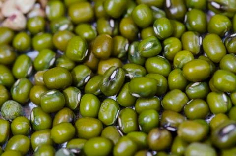 Mung Beans Macro Detail Pattern Stock Photos