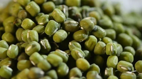 Mung beans in rotating Stock Footage 162625718