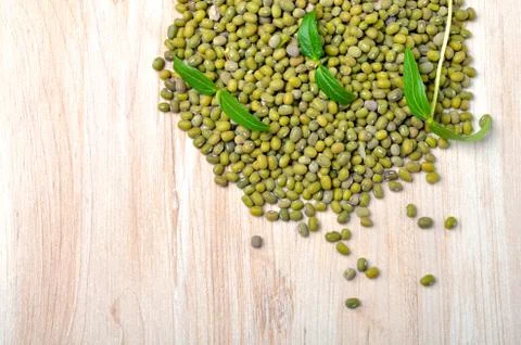 Mung beans in a sack. Stock Photos