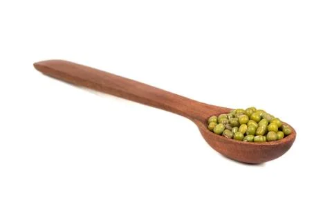 Mung beans in spoon Stock Photos