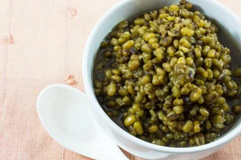 Mungbeans in light syrup Stock Photos