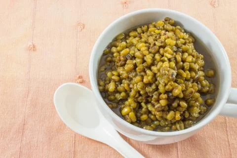 Mungbeans in light syrup Stock Photos