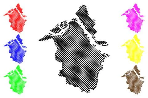 Munger district (Bihar State, division, Republic of India) map vector illustr Stock Illustration