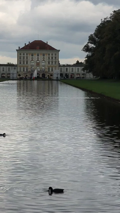 Munich 31 aug 2023, View on Nymphenburg Palace in cloudy day Stock Footage 259052361