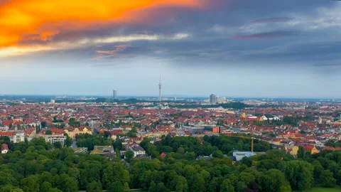 Munich aerial skyline view time lapse Stock-Footage 148080642