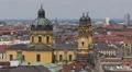 Munich Aerial View Establishing Shot Residential Houses Roof Theatinerkirche Day HD Footage