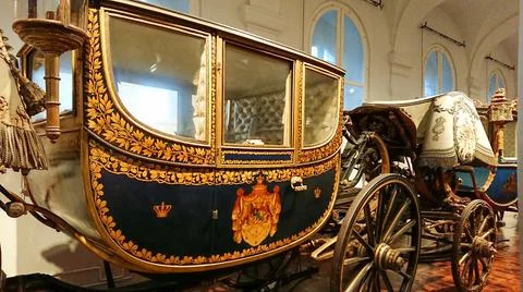 Munich, Bavaria, Germany - August 30, 2018: Carriages and their elements in t Stock Illustration
