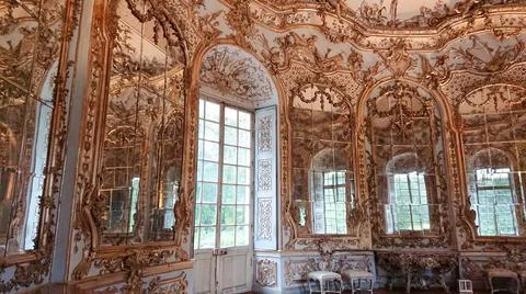 Munich, Bavaria, Germany - August 30, 2018: interiors of the hunting lodges i Illustrazione stock