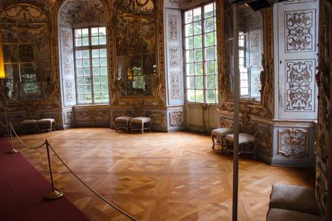 Munich, Bavaria, Germany - August 30, 2018: interiors of the hunting lodges i Illustrazione stock