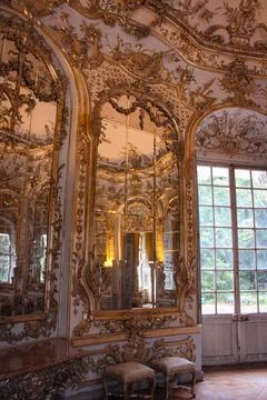 Munich, Bavaria, Germany - August 30, 2018: interiors of the hunting lodges i Illustrazione stock