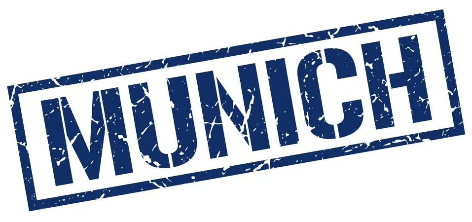 Munich blue square stamp Stock Illustration