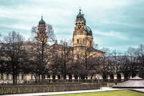 Munich building and trees Stock Photos