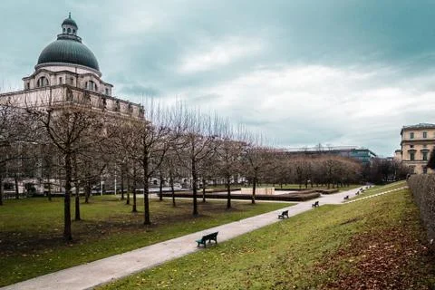 Munich building and trees Stock Photos