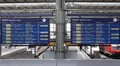 Munich Central Main Railway Station Departure Board Schedule Timetable Display HD Footage