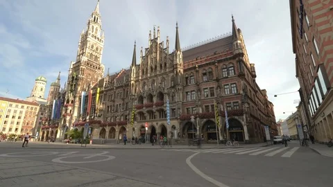 Munich City Hall time lapse of people gathering in the morning Stock Footage 70793587