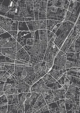 Munich city plan, detailed vector map Stock Illustration