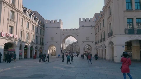 Munich city square, Germany Stock Footage 86323599