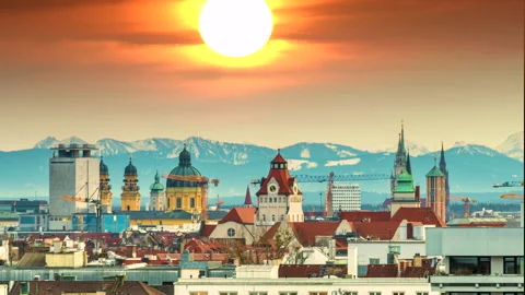 Munich cityscape panorama view 스톡 동영상 202280356