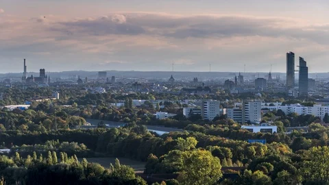 Munich cityscape panoramic view time lapse 스톡 동영상 127317271