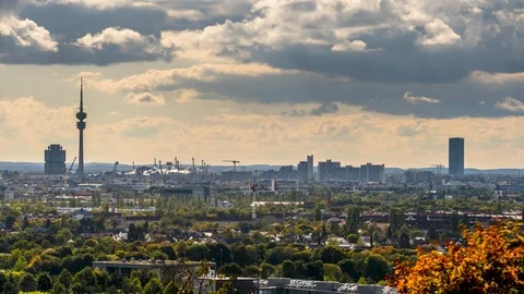 Munich cityscape time lapse 스톡 동영상 127314795