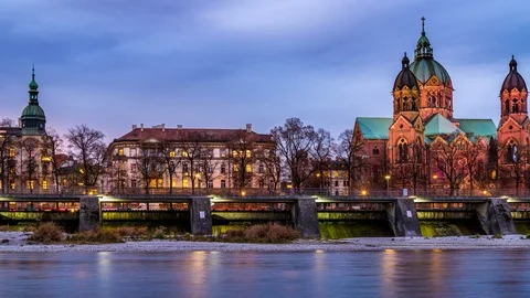 Munich cityscape timelapse at night Stock-Footage 102202113