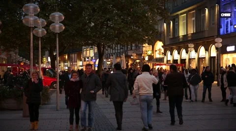 Munich Crowds in the night Stock Footage