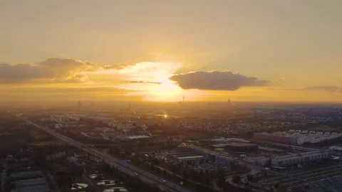 Munich drone view at susnet Video stock 167309331