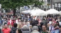 Munich Establishing Shot Busy People Shopping Street City Center Famous Brands HD Footage