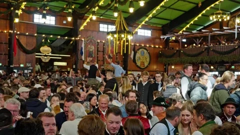 Munich, Germany 03 10 2025. Octoberfest, lively celebration with traditional Stock Footage 323629245