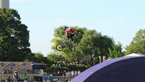 Munich, Germany - Aug 11, 2022: BMX Freestyle European Championsships Stock Footage 211698482
