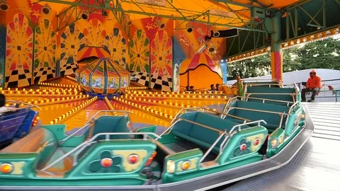 Munich, Germany - AUGUST 20, 2017: A merry-go-roundat in slow motion Stock Footage 95431043