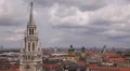 Munich Germany Old Town Panoramic Scenery Aerial View Residential Houses Roofs HD Footage