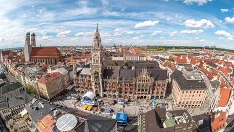 Munich Germany time lapse 4K, city skyline timelapse at Marienplatz Stock Footage 192455036