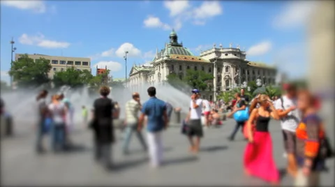 Munich - Karlsplatz Stock Footage 50541175