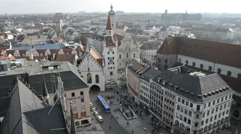 Munich Marienplatz city square Stock Footage 35320364