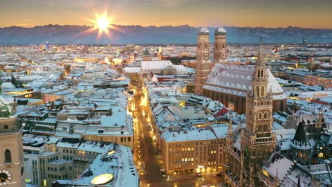 Munich marienplatz skyline Stock Footage 161842376