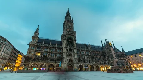 Munich marienplatz square hyperlapse footage Germany Stock Footage 102188942